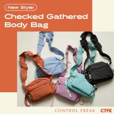 【CONTROL FREAK / CTFK】New Style! Checked Gathered Body Bag